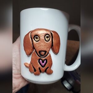 16 oz hand crafted smooth coat dachshund mug